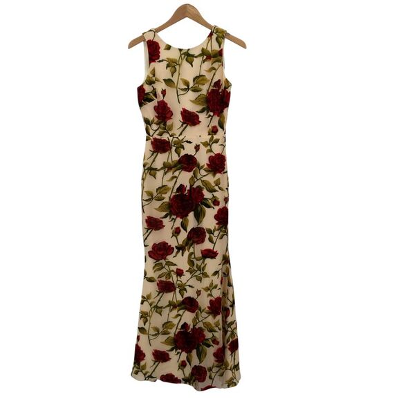 Dress the Population Dresses & Skirts - Dress The Population Anthropologie Cherilyn Floral Chiffon Gown Cream S